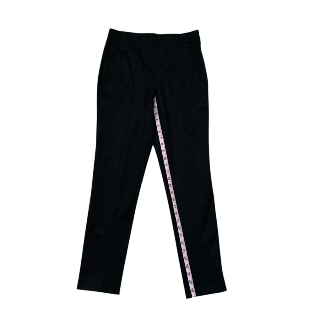 Thalian Jena Slim‎ Fit Ponte Holiday Chic Dress Pant Black Gray 8